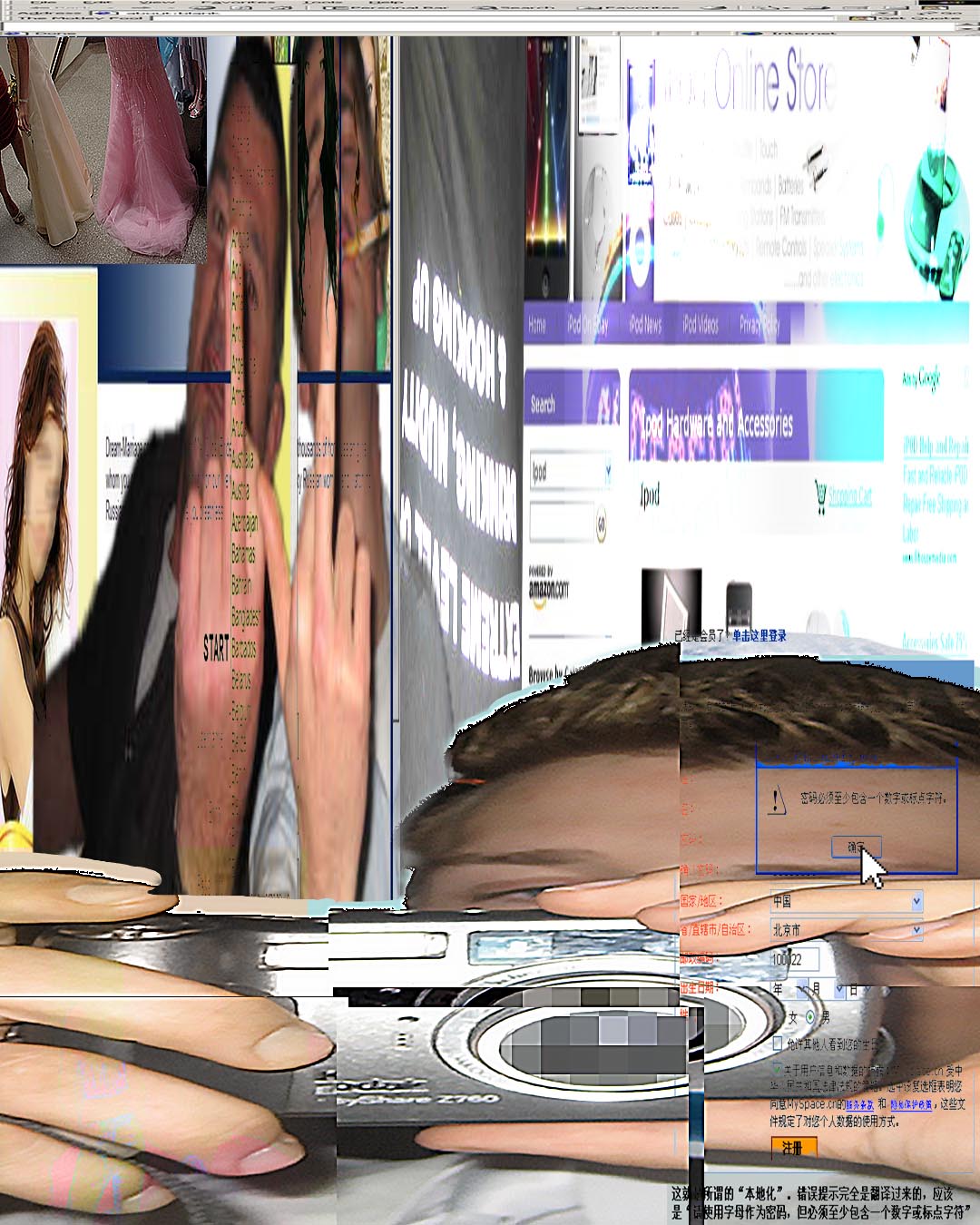 "Encrypted Webpage 4"</br>Digital Collage</br>2022